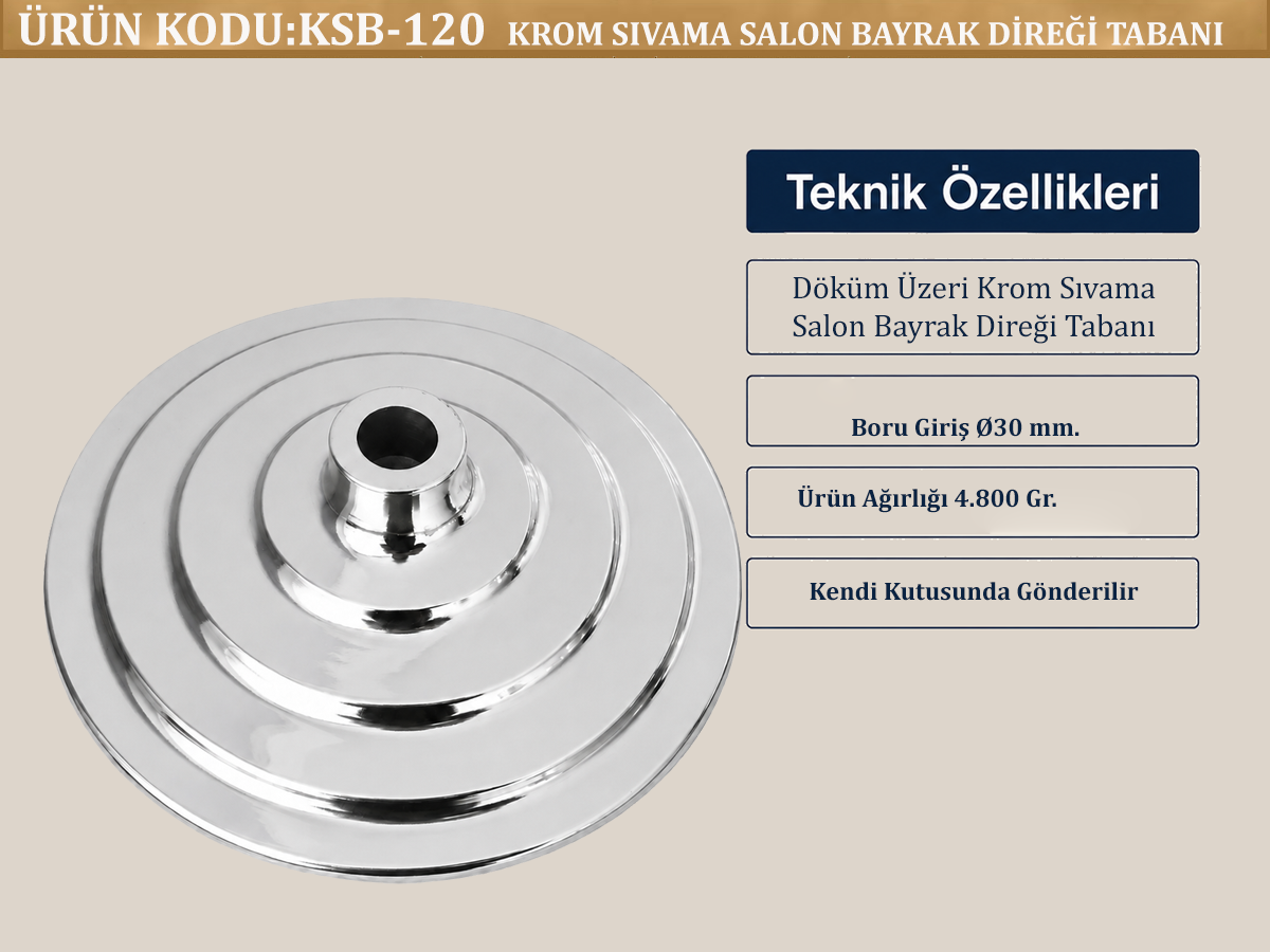 Krom Döküm Bayrak Direği Tabanı