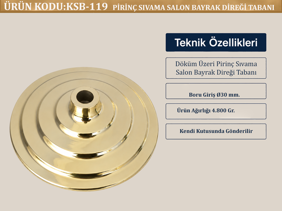 Pirinç Döküm Bayrak Direği Tabanı