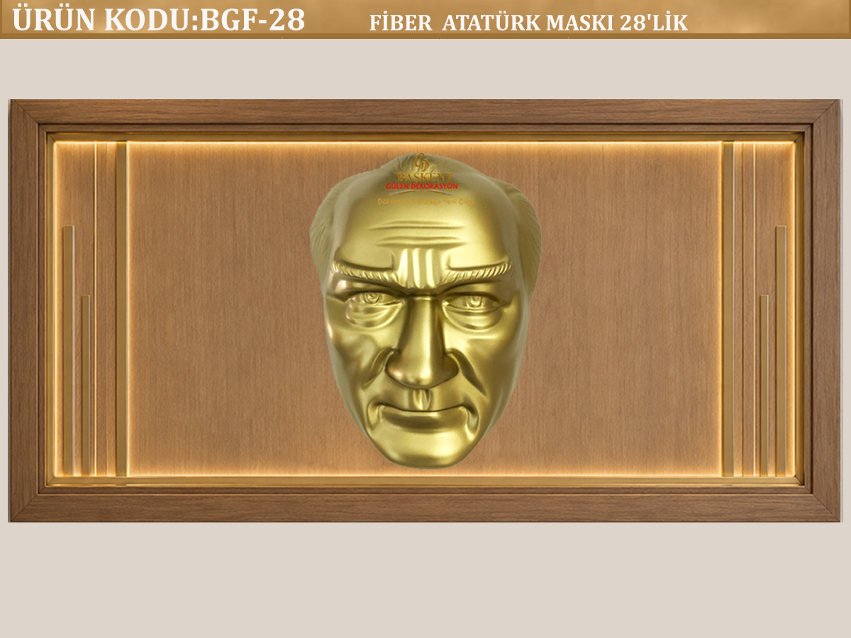 FİBER  ATATÜRK MASKI 28'LİK